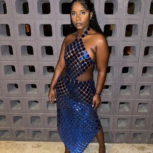 ASOS Blue Backless Dress